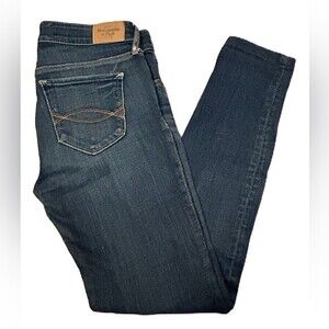 Abercrombie Super Skinny Mid Rise Size 2 Short 26 Dark denim